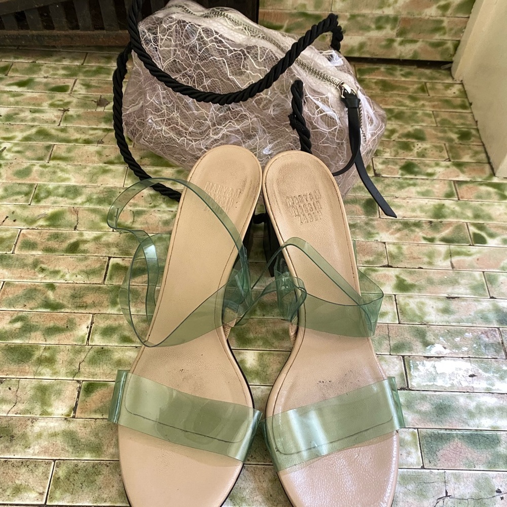 Maryam Nassir Zadeh kaya garden Sandals with Transparent Straps, bag included!